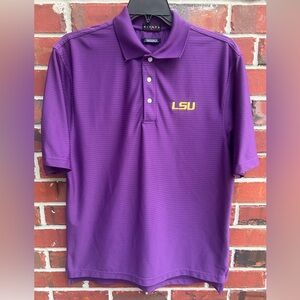 Divot’s DriWay Moisture System LSU Tigers Medium Short Sleeve Purple Golf Polo